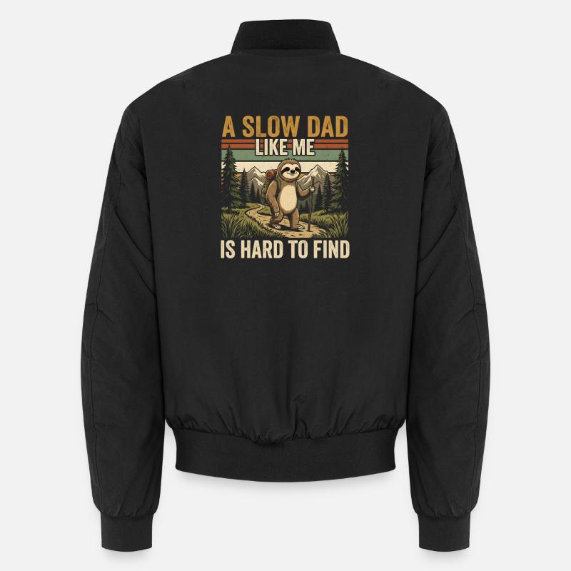Slow Dad Like Me Hiking Sloth Unisex Bomber Jacket