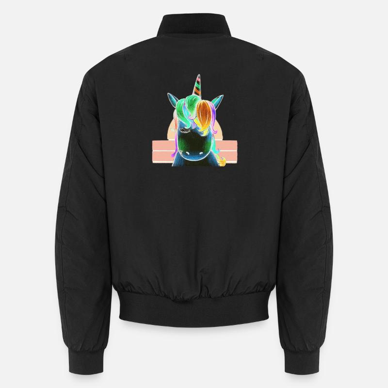 Regenbogen-Einhorn Unisex Bomberjacke