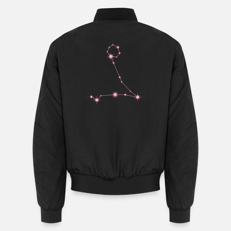 Pisces Star Constellation Zodiac Sign Pastel Pink - Unisex Bomber Jacket - black