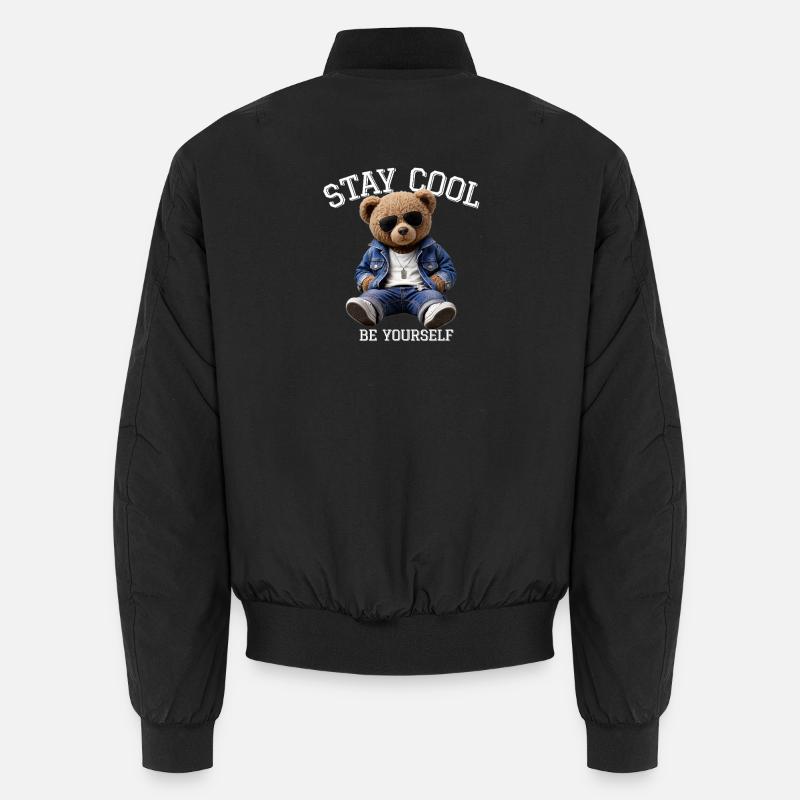 Stay Cool Be Yourself Teddy - Unisex Bomberjacke - Schwarz