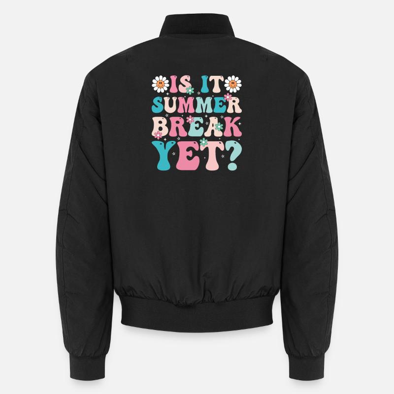 Summer Break Retro Floral Lettering Unisex Bomber Jacket