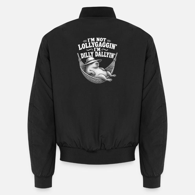 Ich trödele nicht, ich trödele, Capybara! Unisex Bomberjacke