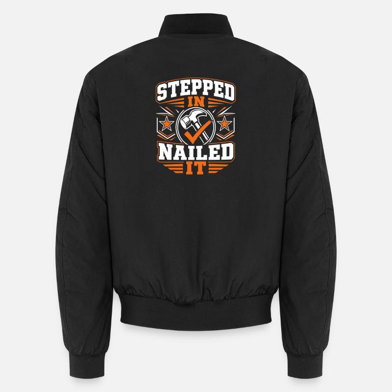Stepdad Handyman Funny Gift - Unisex Bomber Jacket - black