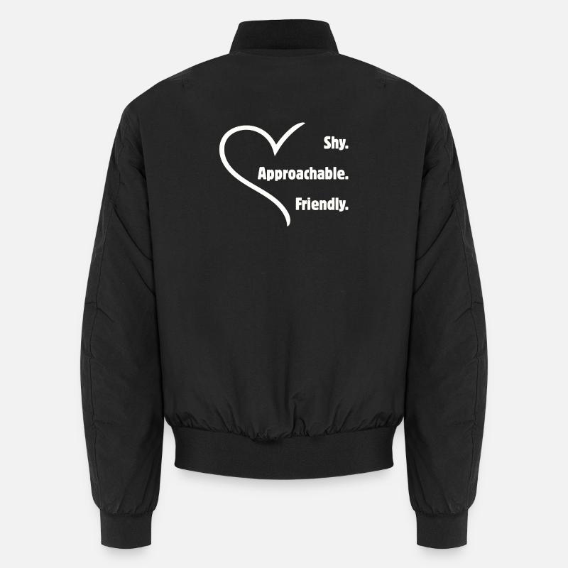 Flirting Introverts Shy Friendly Approachable - Unisex Bomber Jacket - black