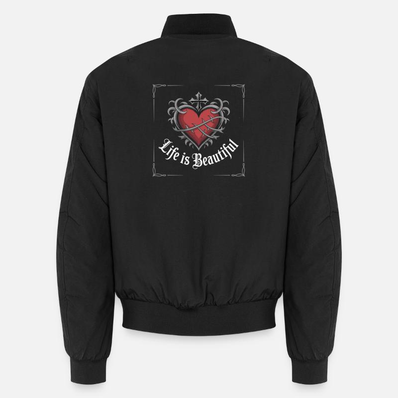 Barbed Heart Crown Tattoo Tee Unisex Bomber Jacket