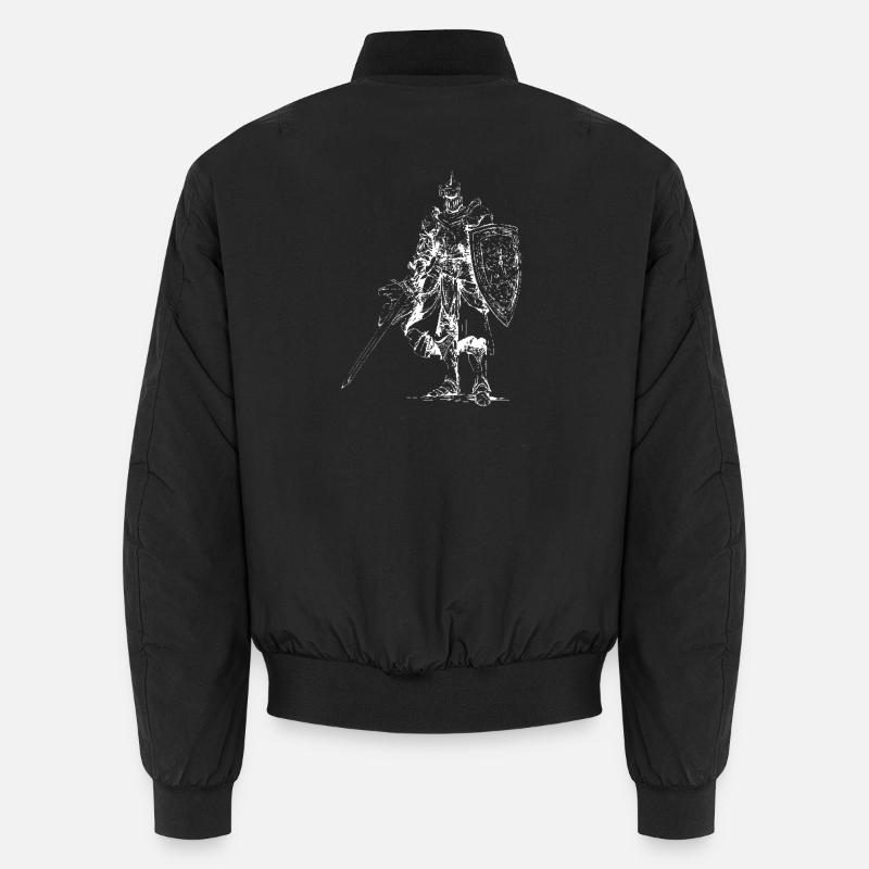 Heraldic Knight with Shield - Unisex Bomber Jacket - black