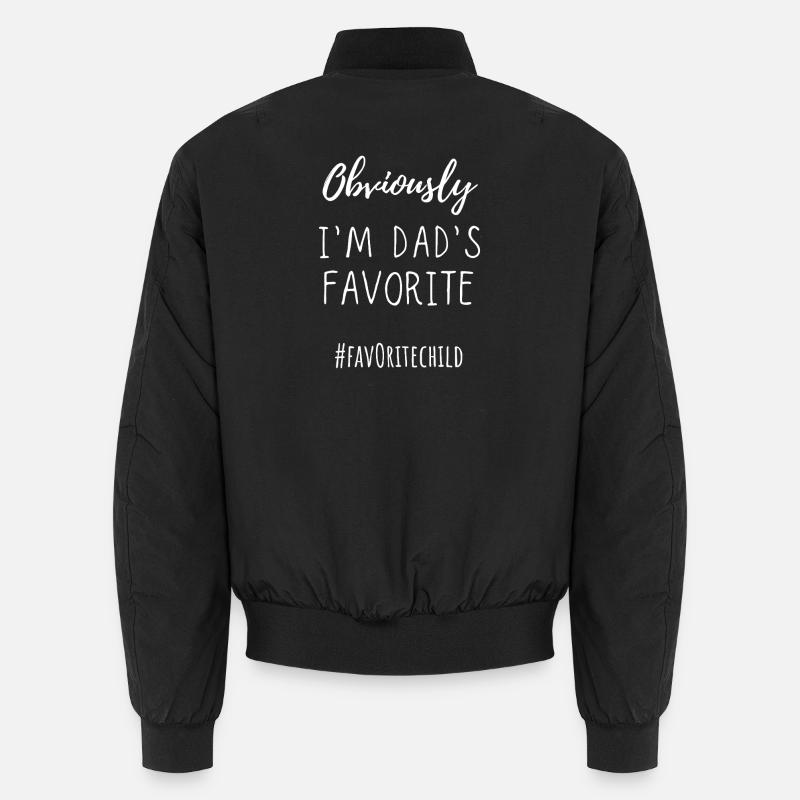 Dad's Favorite Child Tee - Unisex Bomber Jacket - black