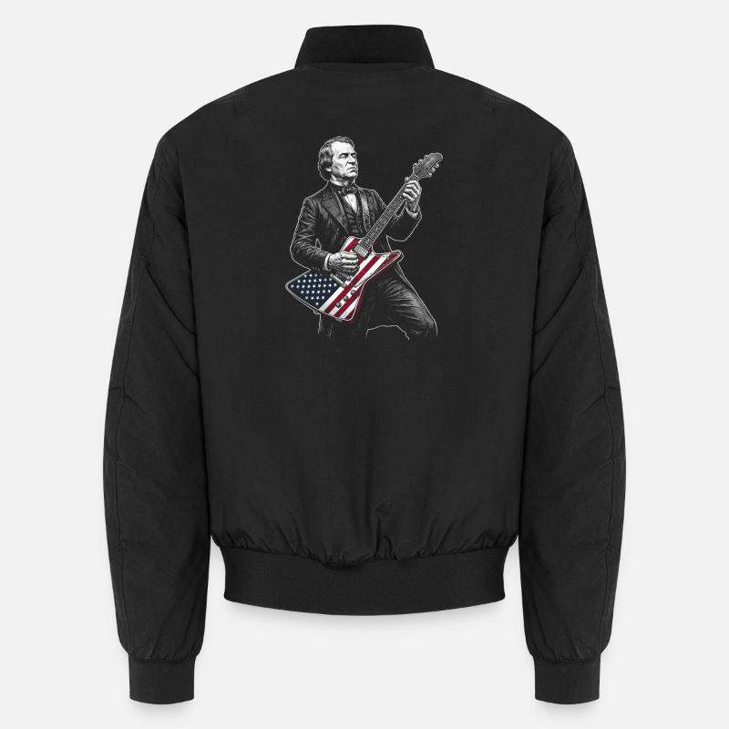 Andrew Johnson plays guitar - Unisex Bomber Jacket - black