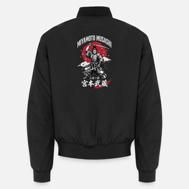 Miyamoto Musashi Samurai Motiv - Unisex Bomberjacke - Schwarz