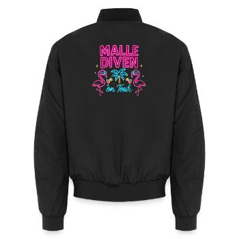 Malle Diven On Tour Damen Flamingo Mallorca Party - Unisex Bomberjacke - Schwarz - Hinten - AI Model Male 185 light (185cm)