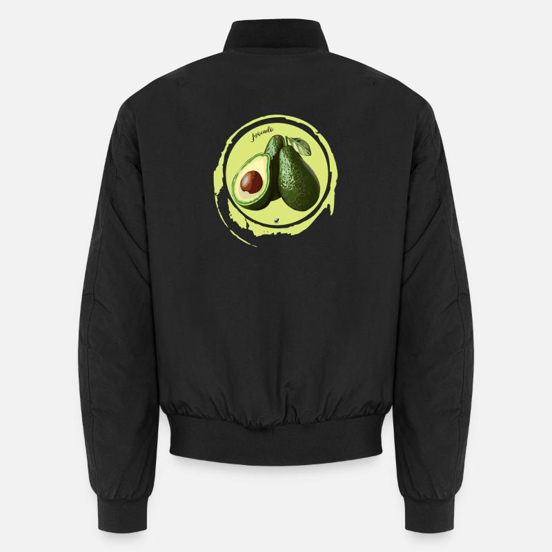 Avocado illustration in a circle Unisex Bomber Jacket