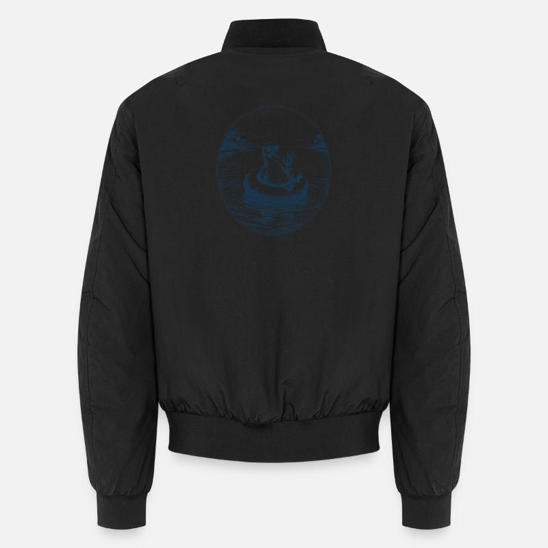 Ente mit Cocktail - Unisex Bomberjacke - Schwarz