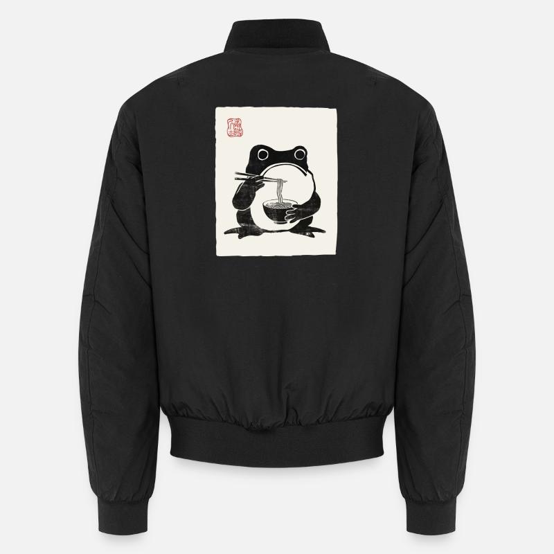 Japanisches Grumpy Frog Ramen-Nudelfest Unisex Bomberjacke