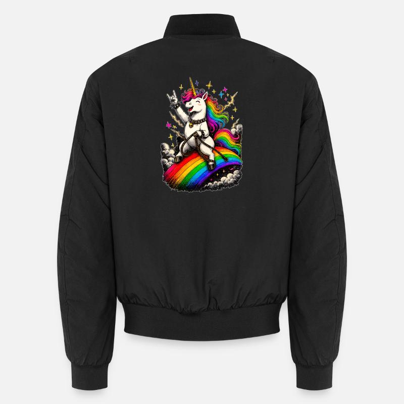 Rocking Unicorn - Unisex Bomber Jacket - black
