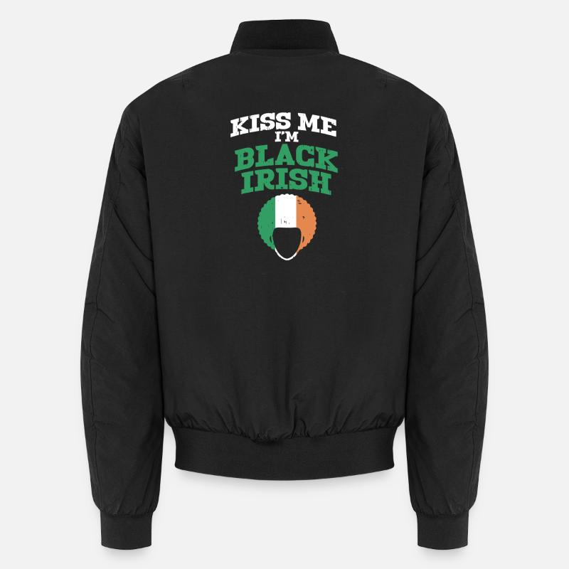 Küss mich, ich bin schwarz irisch Unisex Bomberjacke