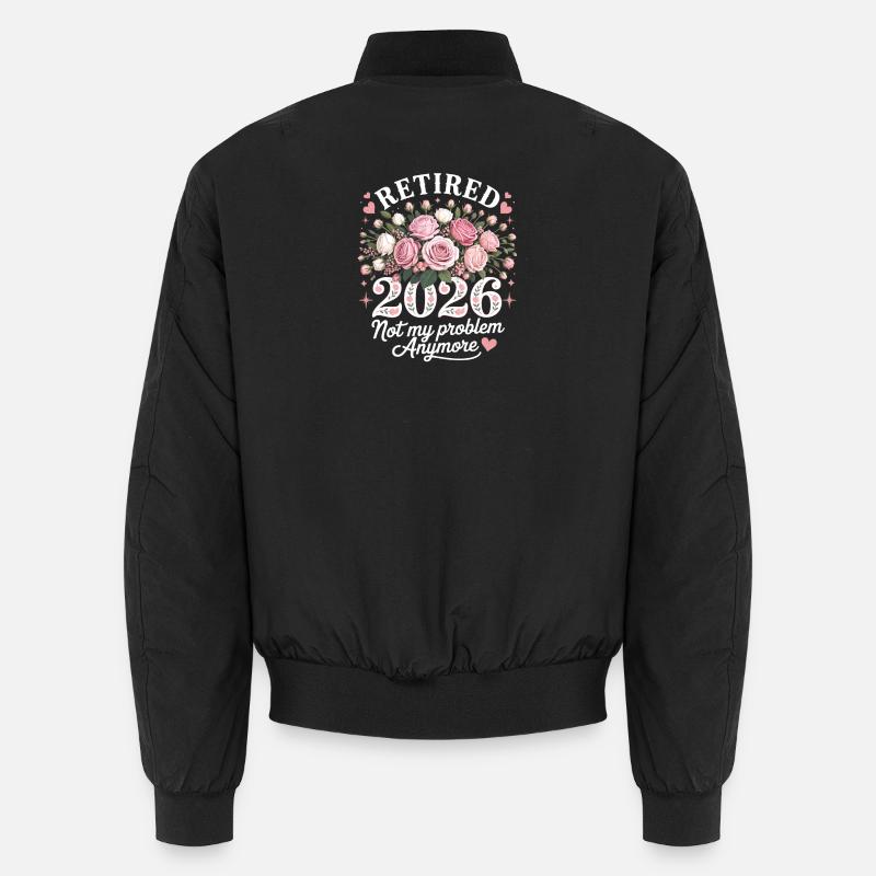 Retired 2026 Floral - Unisex Bomber Jacket - black