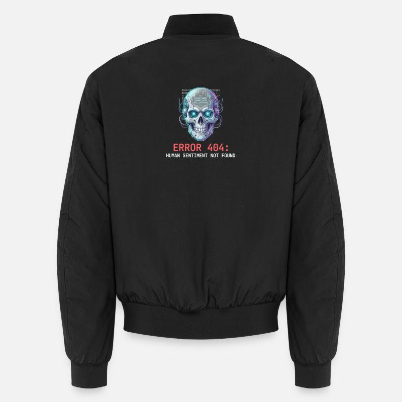 Error 404 Cyberpunk Aesthetic Art - Unisex Bomber Jacket - black