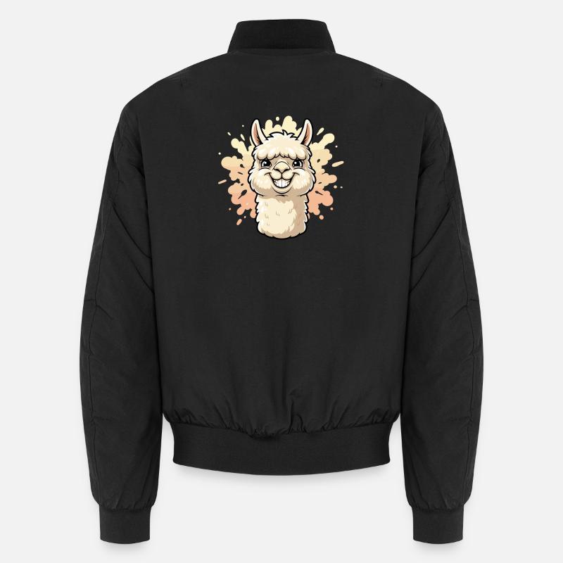 Alpaca Smile Paint Splash Unisex Bomber Jacket