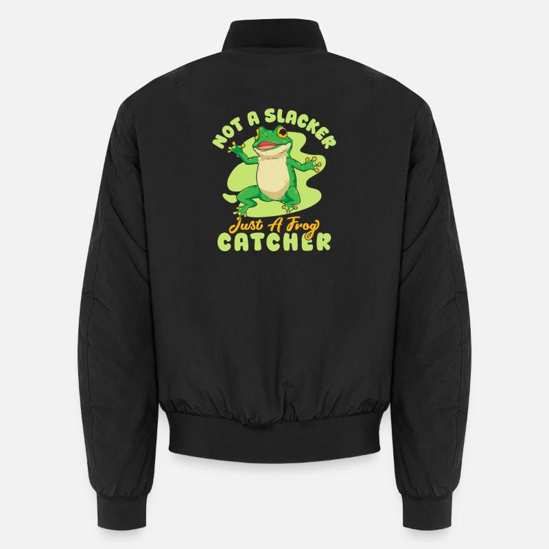 Frog Catcher Not A Slacker Just A Catcher Frog Unisex Bomberjacke