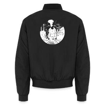 Eisenbahn Skizze - Unisex Bomberjacke - Schwarz - Hinten - AI Model Male 185 light (185cm)