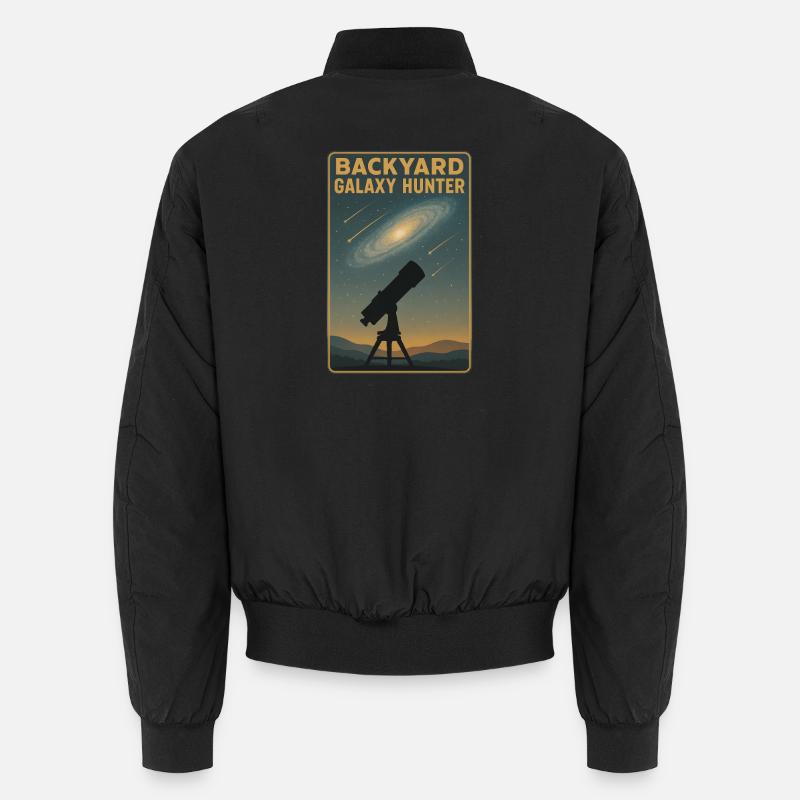 Backyard Galaxy Hunter | Astronomy - Unisex Bomber Jacket - black