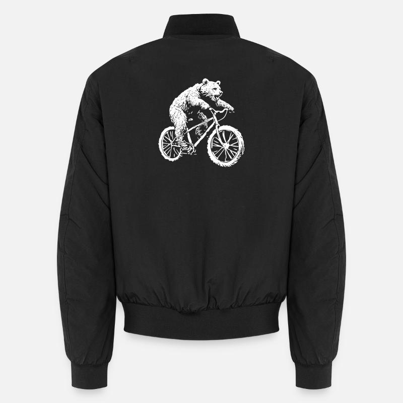 Bicycle Bear - Unisex Bomber Jacket - black