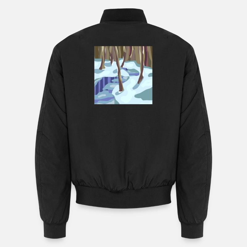 Winter Forest in Cold Shades - Unisex Bomber Jacket - black
