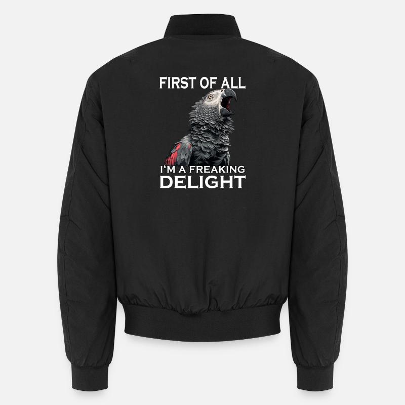 Graupapagei Sarkastischer Vogel Frecher Papagei Unisex Bomberjacke