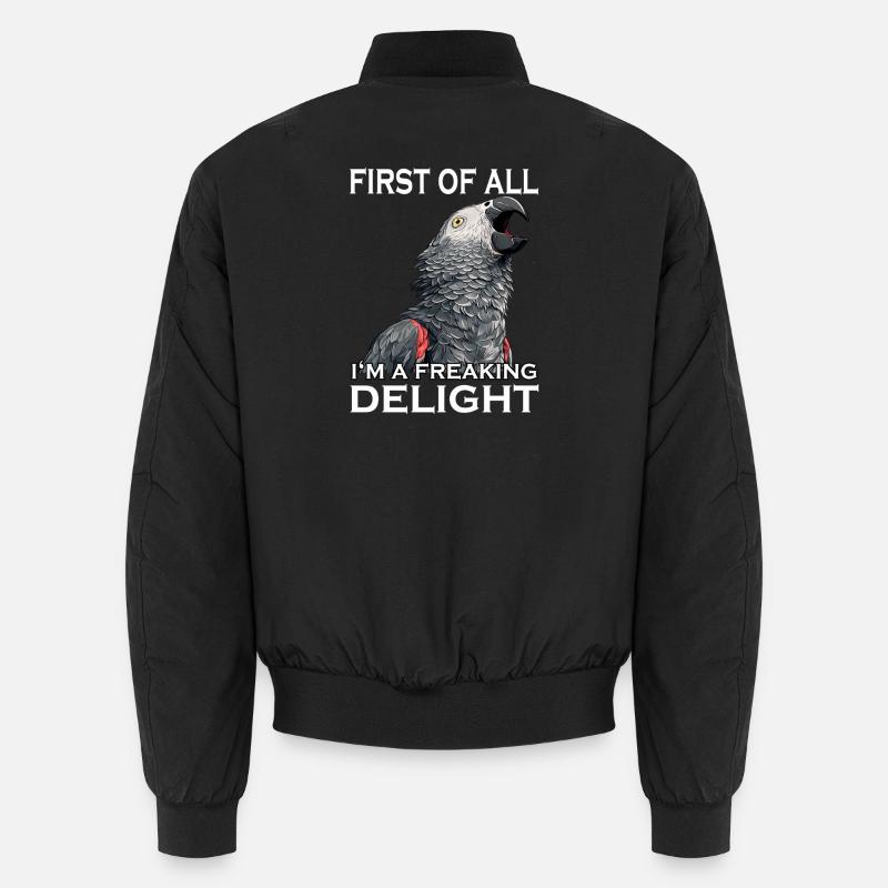 Graupapagei Vogel Humor Frecher Papagei Sarkasmus Unisex Bomberjacke