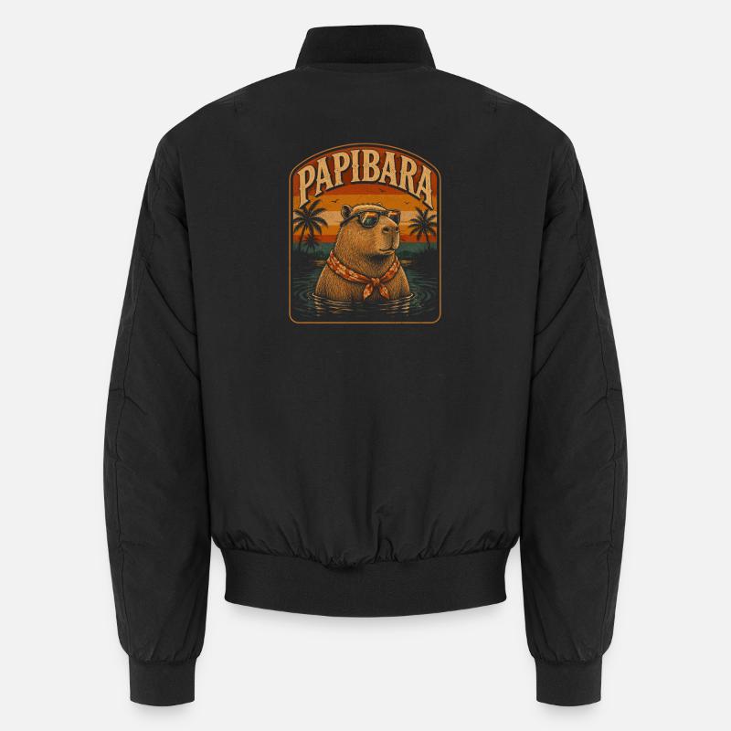 Papibara Surf Summer - Unisex Bomber Jacket - black
