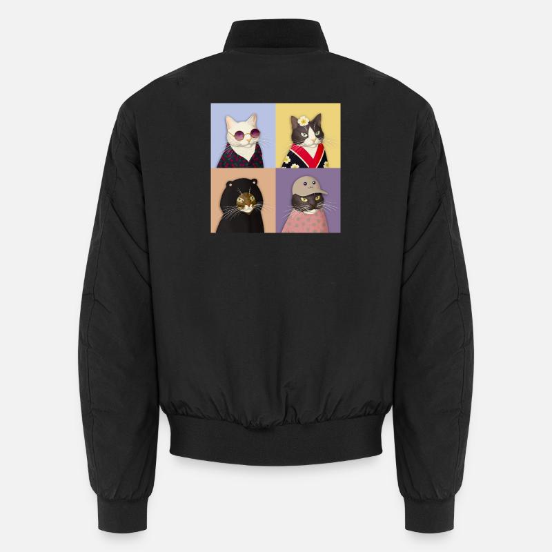 Cat Couture Quartet - Unisex Bomber Jacket - black