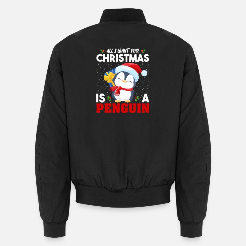 Noël festif du Pingouin - Bomber unisexe - noir