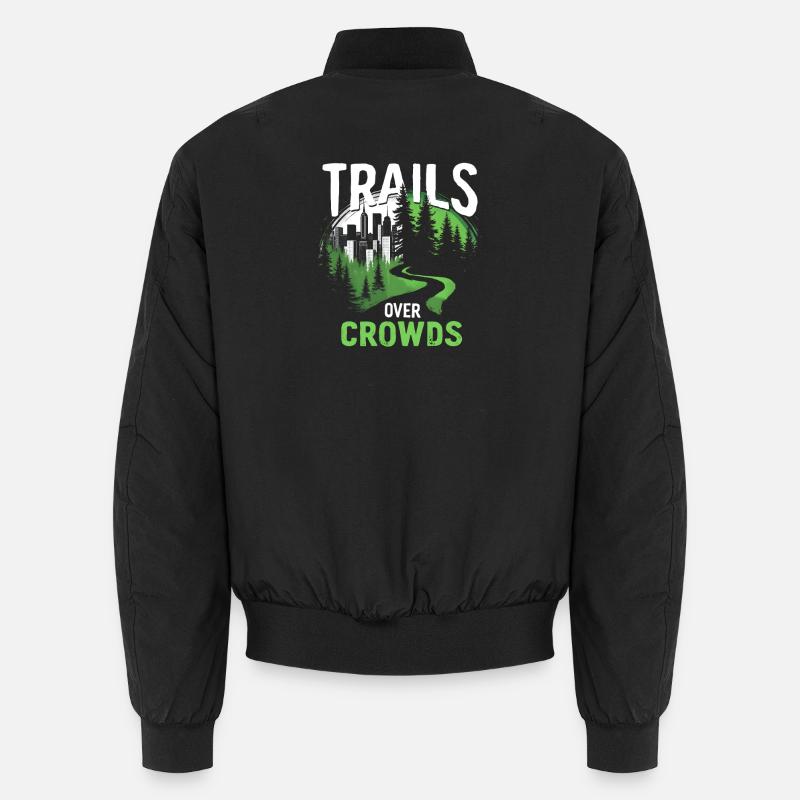 Trails Over Crowds Slow Hiking Unisex Bomber Jacket