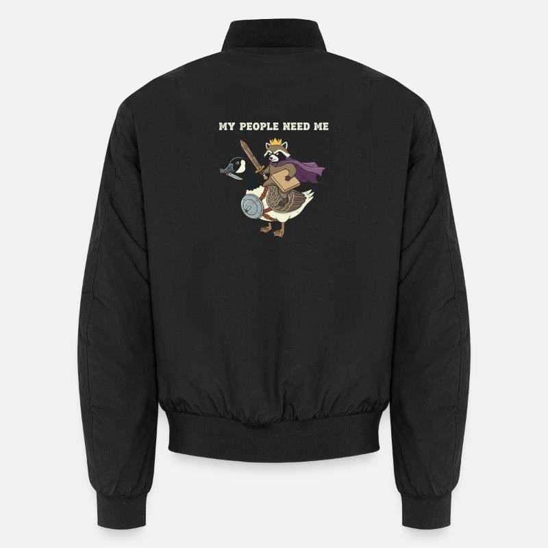Waschbärkönig auf Duck Knight Unisex Bomberjacke