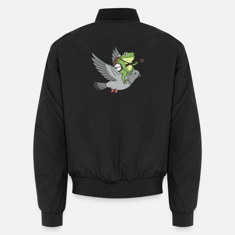 Frosch-Gitarrist auf Taube Unisex Bomberjacke