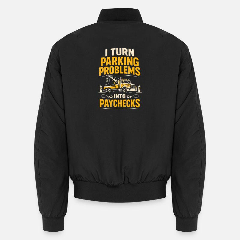Parkprobleme zahlen | Abschleppwagen - Unisex Bomberjacke - Schwarz