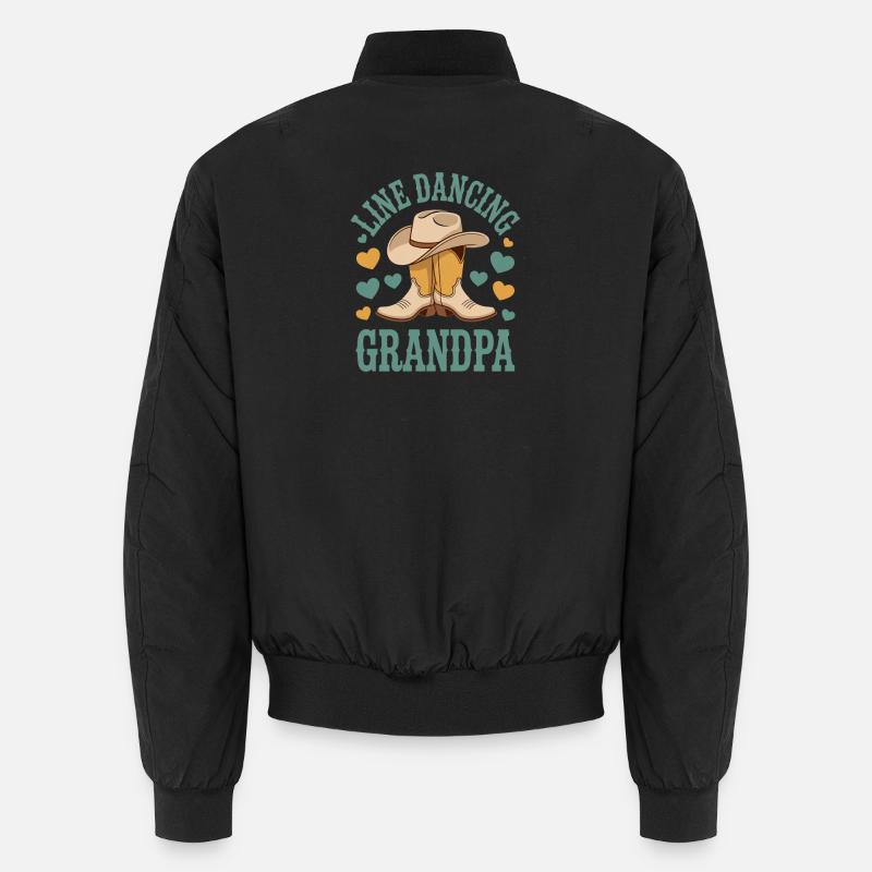 Line Dancing Grandpa Line Dance Line Dancer Gift Unisex Bomber Jacket