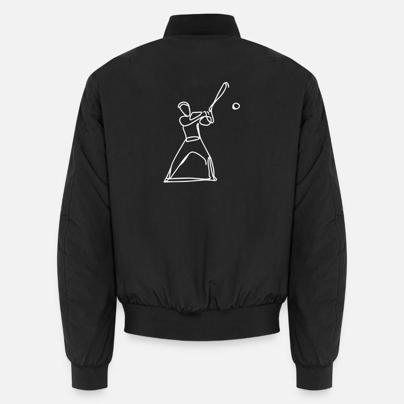Baseball Player Sketch - Unisex Bomber Jacket - black