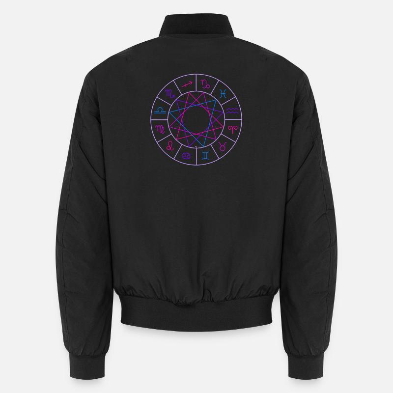Rad der 12 Tierkreiszeichen Unisex Bomberjacke