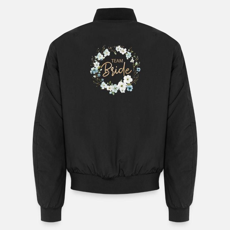 Team Bride Weiss Blau Blumenkranz Unisex Bomberjacke