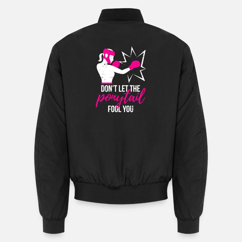 Punchy Ponytail Power - Unisex Bomber Jacket - black