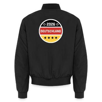 T-Shirt für einen Deutschen Fan - Unisex Bomberjacke - Schwarz - Hinten - AI Model Male 185 light (185cm)