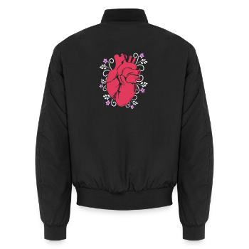 Kardiogramm Kardiographie Sonographie Ultraschall - Unisex Bomberjacke - Schwarz - Hinten - AI Model Male 185 light (185cm)