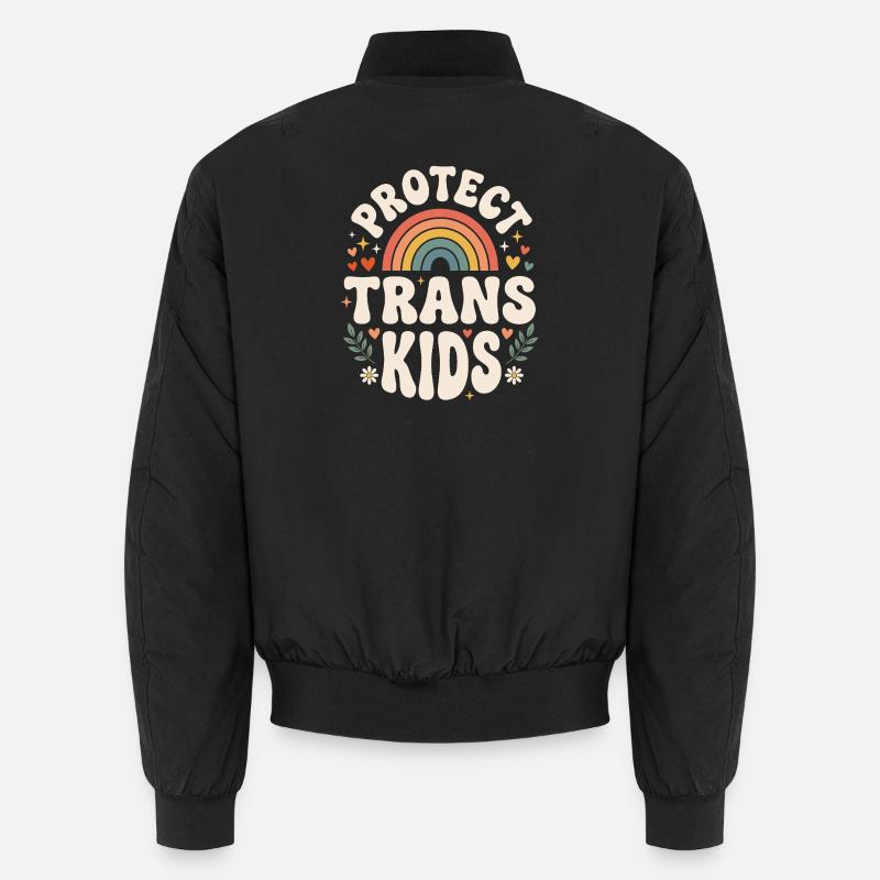 Fierté LGBTQ - Protéger les enfants trans - Bomber unisexe - noir