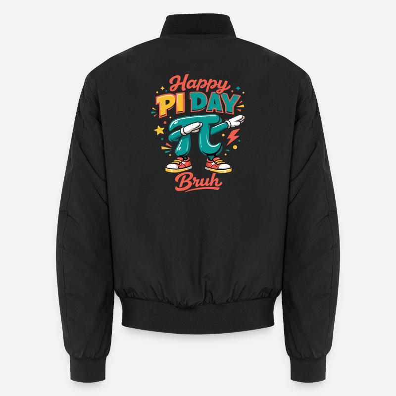 Happy Pi Day Bruh Dabbing Pi Mathe Spruch Retro Unisex Bomberjacke