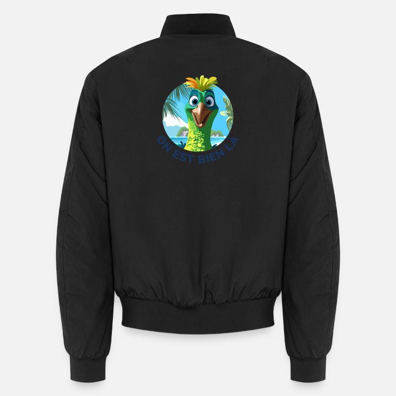 Sommer-Cartoon-Vogel-Humor-Sonne - Unisex Bomberjacke - Schwarz