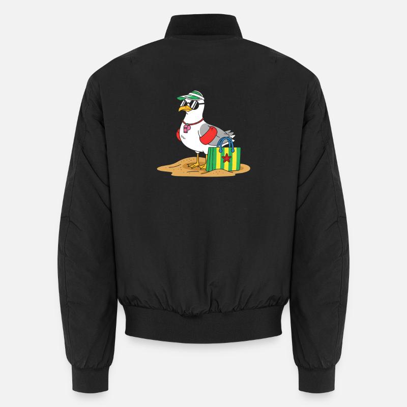 Beach bird with sunglasses Unisex Bomber Jacket