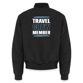 Travel Crew Member Reisespruch - Unisex Bomberjacke - Schwarz - Hinten - AI Model Male 185 light (185cm)