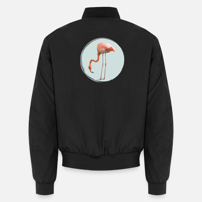 Pastel flamingo in a circle Unisex Bomber Jacket