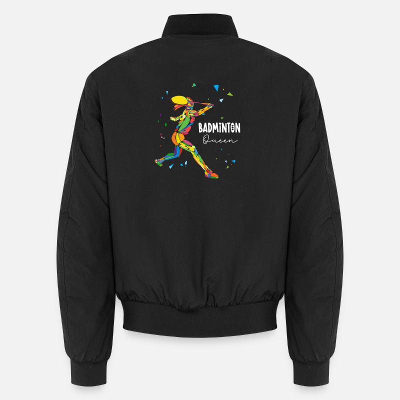 Badminton Queen Rainbow Smash - Unisex Bomber Jacket - black